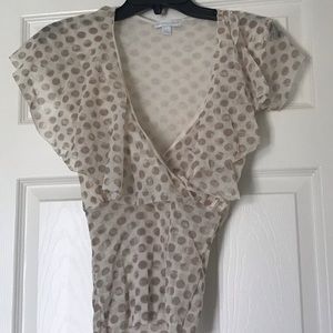 White and gold polka dot dress shirt